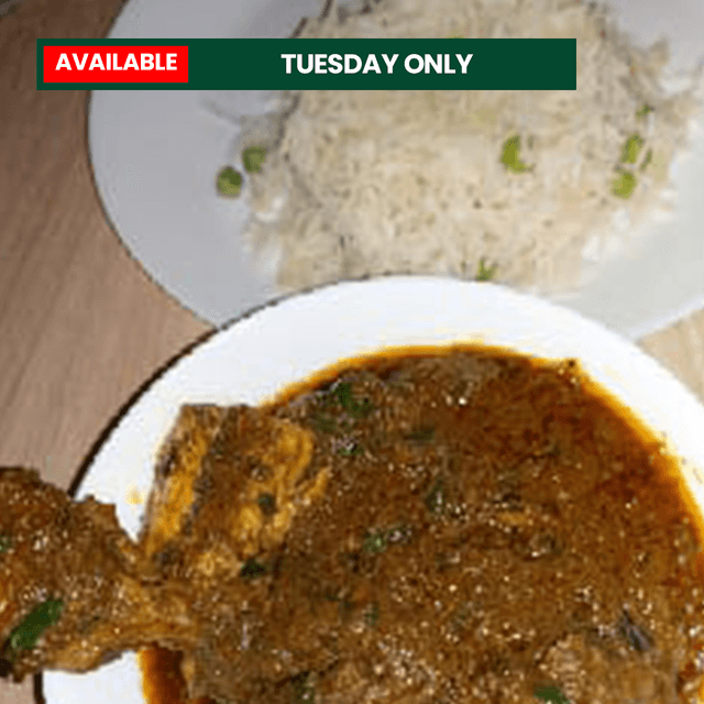 17. White rice & banga stew - Available Tuesday only