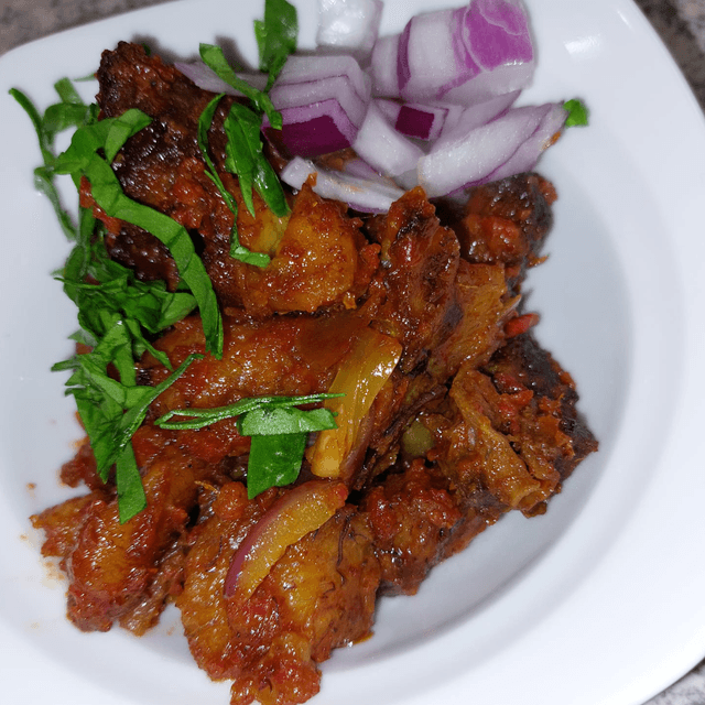 28. Peppered meat & vegetables 